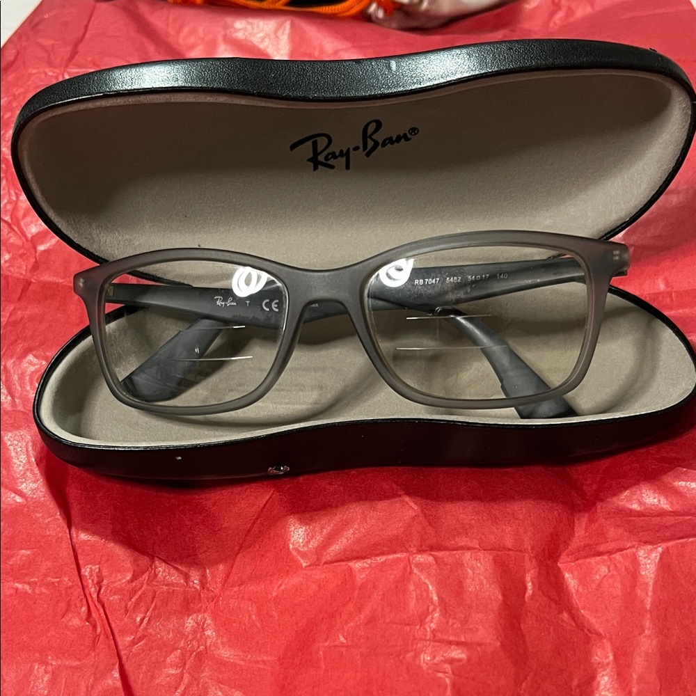 Ray-Ban Gray Rectangle Eyeglass Frames - image 1